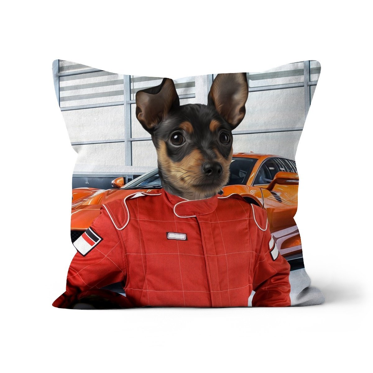 Pet Portraits | The Nascar Racer: Custom Pet Pillow | Paw & Glory