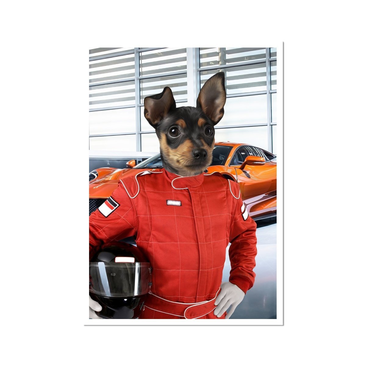 Pet Portraits | The Nascar Racer: Custom Pet Portrait | Paw & Glory