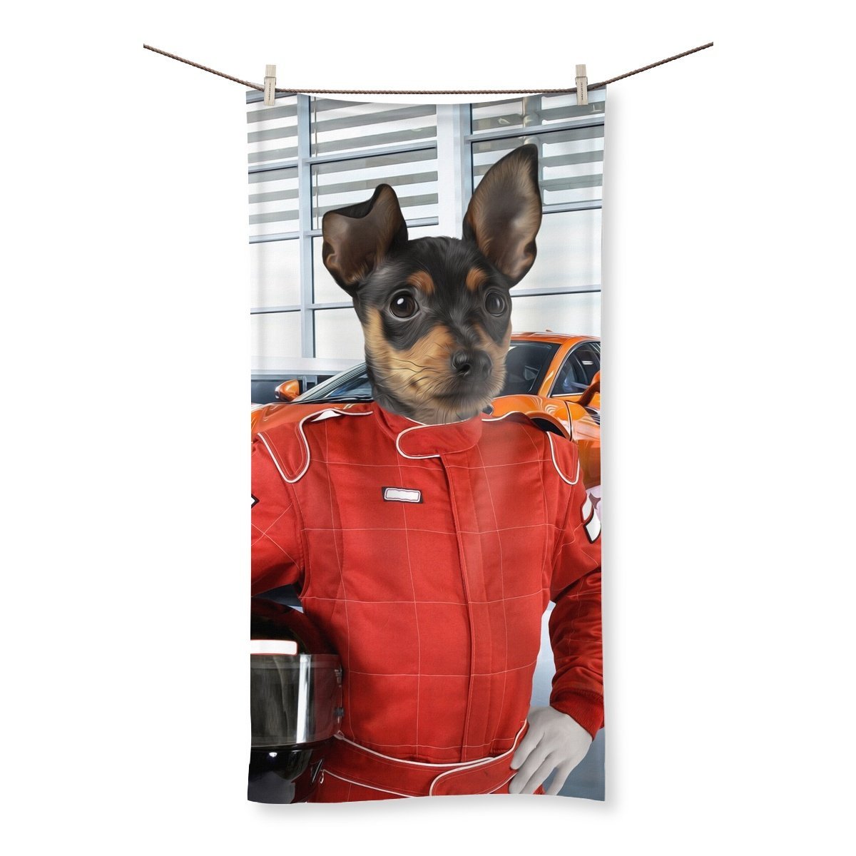 Pet Portraits | The Nascar Racer: Custom Pet Towel | Paw & Glory