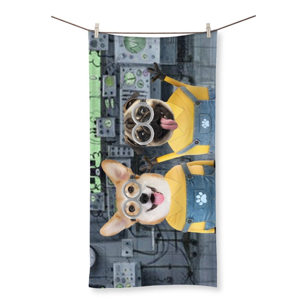 Pet Portraits | The Naughty Duo (Minions Inspired): Custom Pet Towel | Paw & Glory