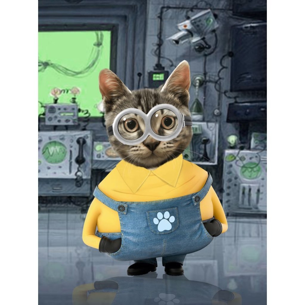 Pet Portraits | The Naughty One (Minions Inspired): Custom Digital Download Pet Portrait | Paw & Glory