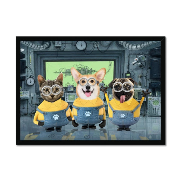 Cheeky Sidekick Trio Custom Pet Portrait | Paw & Glory