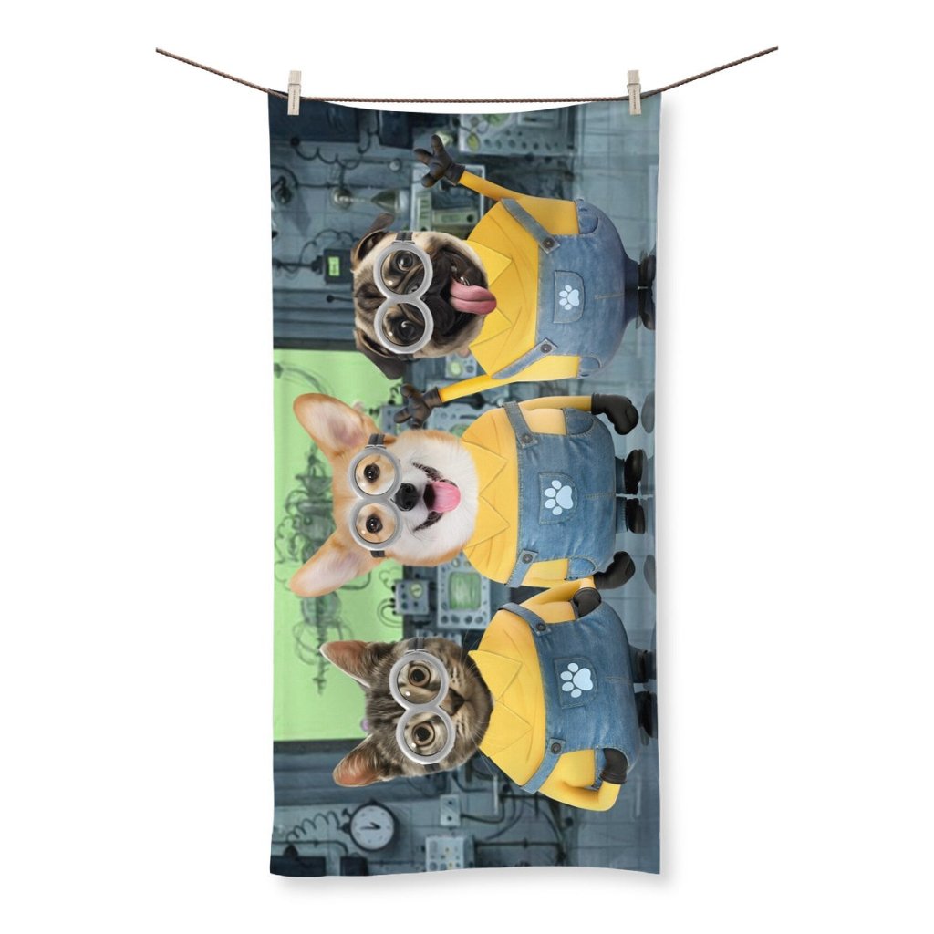 Cheeky Sidekick Trio Custom Pet Towel | Custom Pet Portrait | Paw & Glory