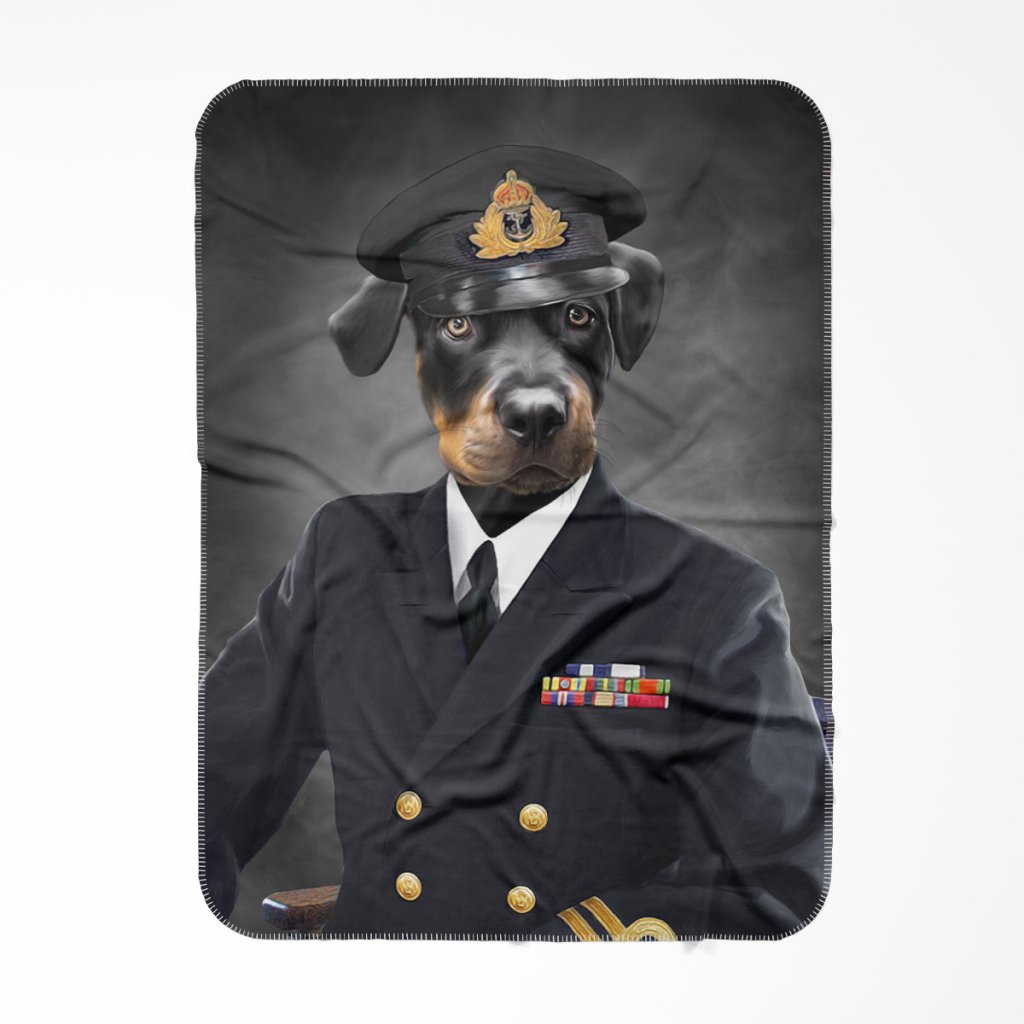 Pet Portraits | The Naval Chief: Custom Pet Blanket | Paw & Glory