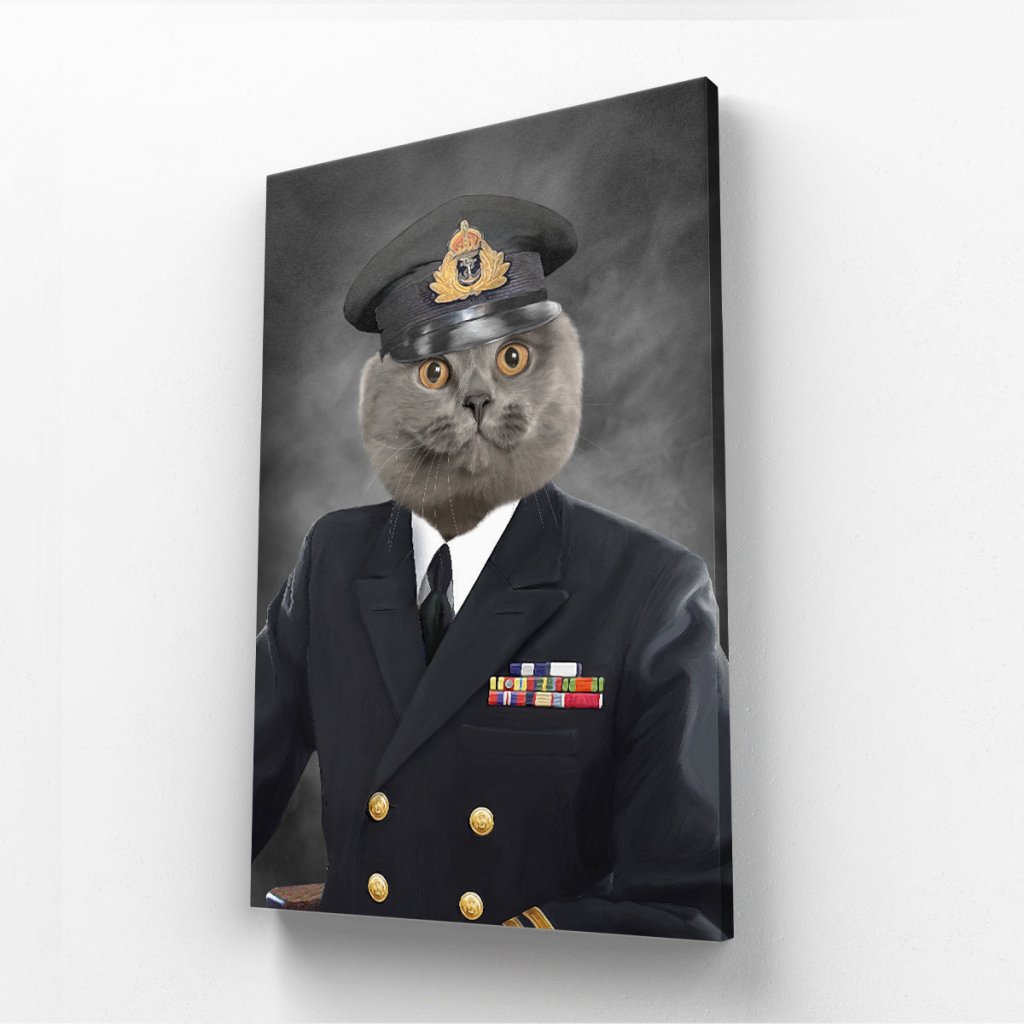 Pet Portraits | The Naval Chief: Custom Pet Canvas | Paw & Glory