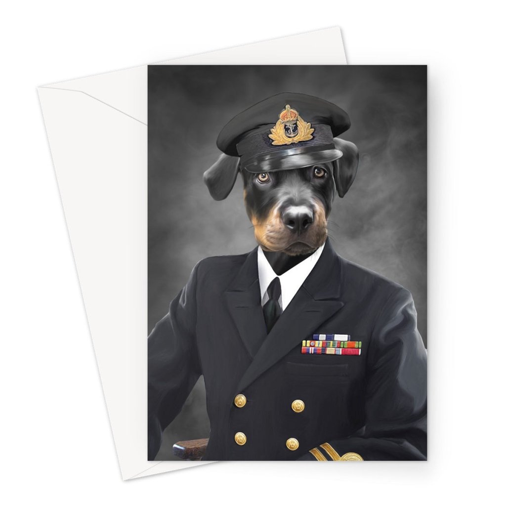 Pet Portraits | The Naval Chief: Custom Pet Greeting Card | Paw & Glory