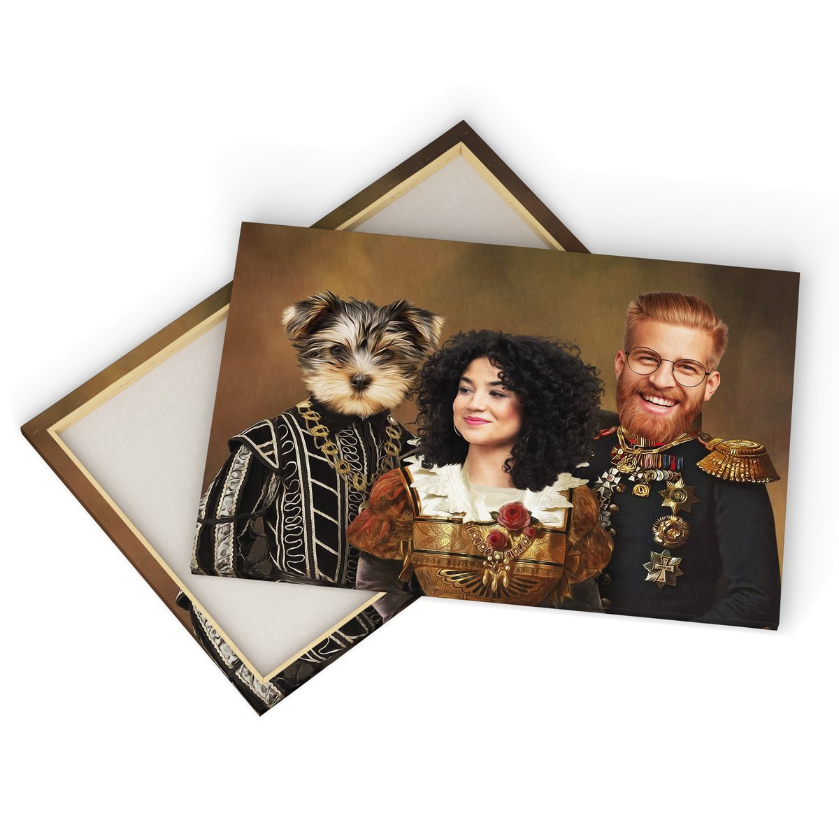 The Nobles: Custom Pet & Owner Canvas - Paw & Glory - Dog Portraits - Pet Portraits