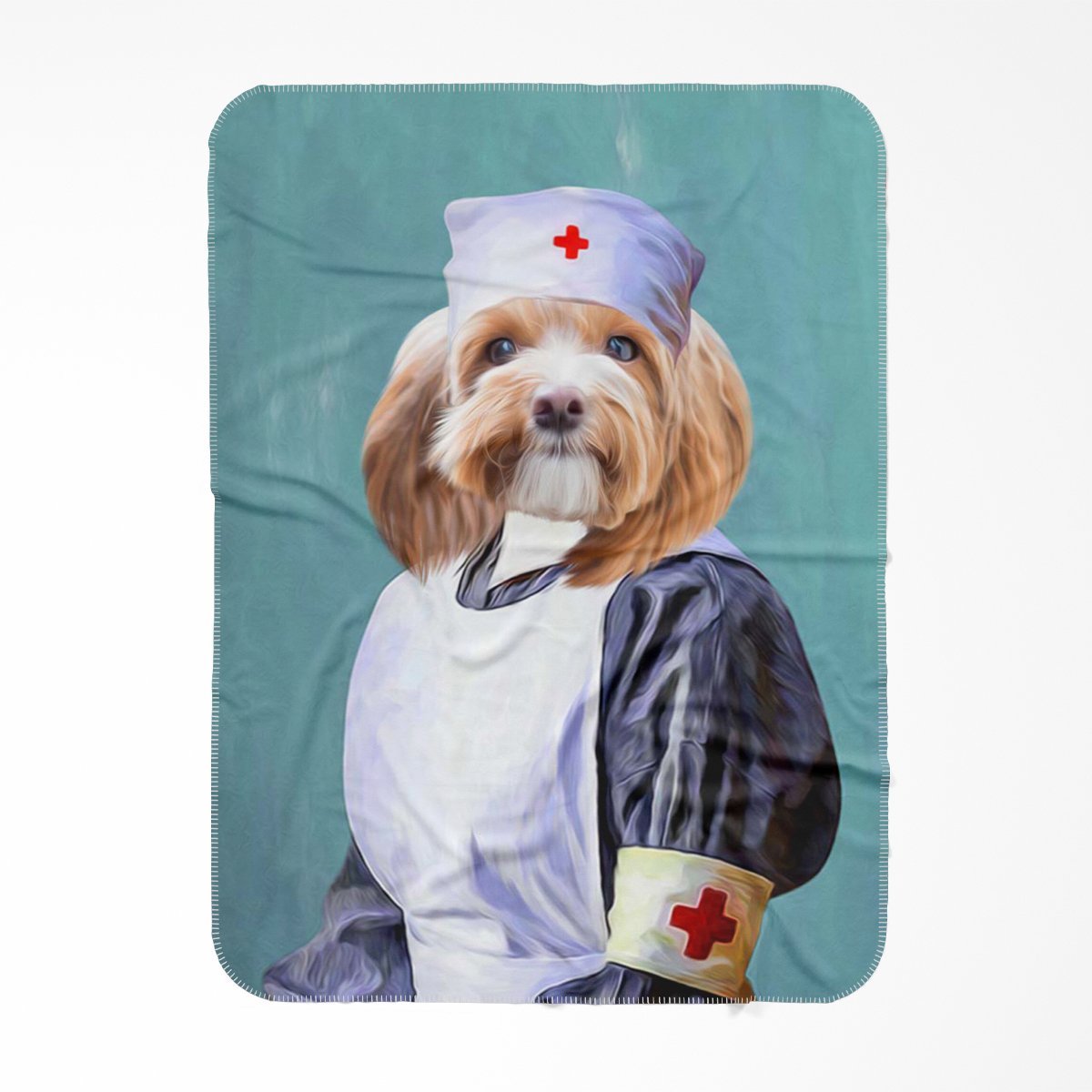 Pet Portraits | The Nurse: Custom Pet Blanket | Paw & Glory