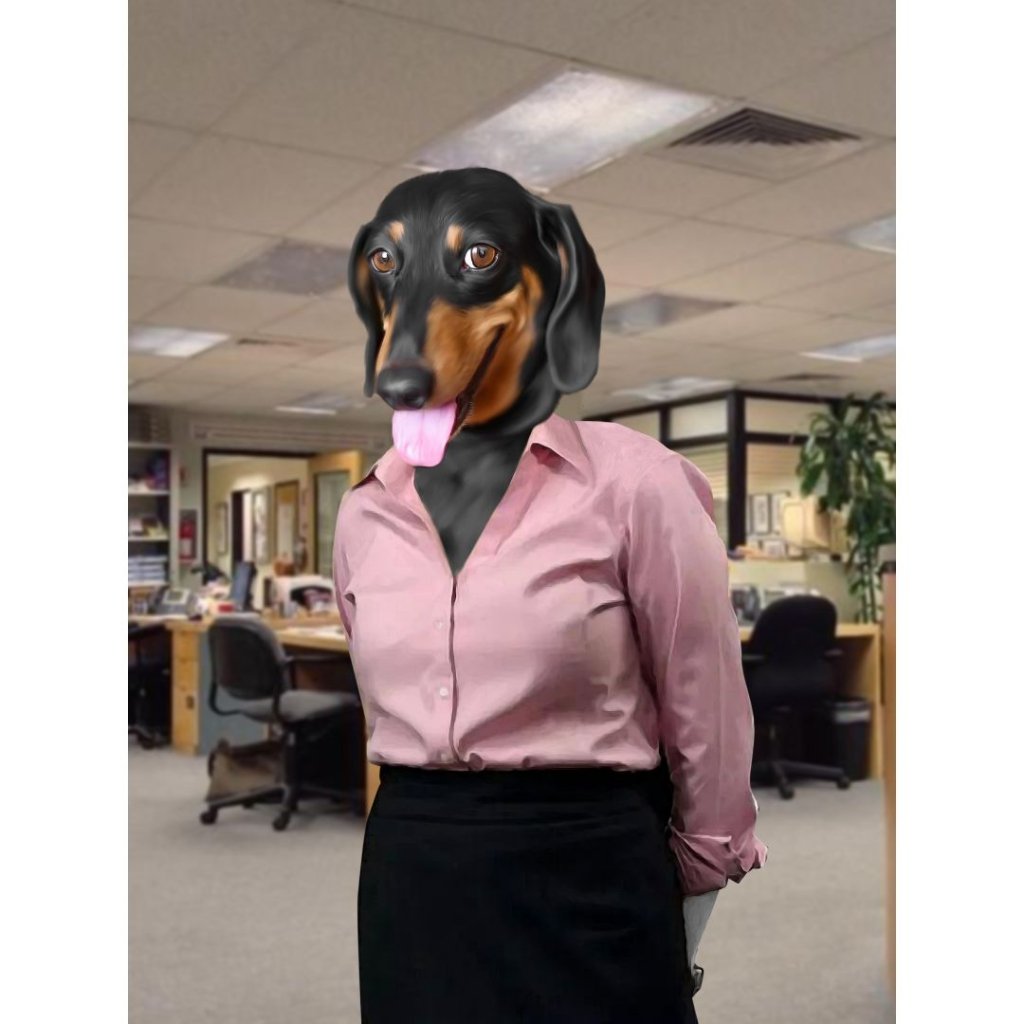 Pet Portraits | The Pam (The Office Inspired): Custom Digital Download Pet Portrait | Paw & Glory