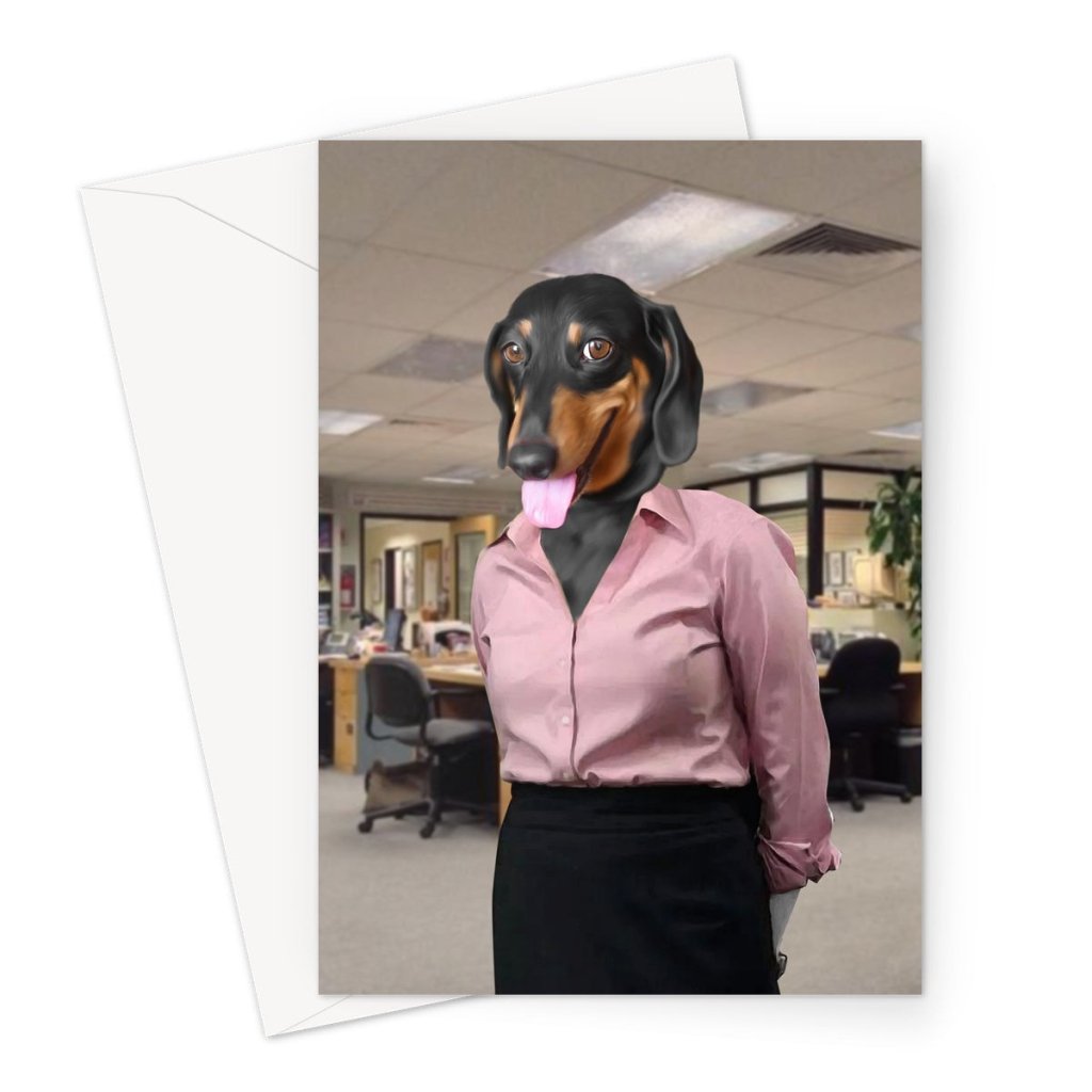 Pet Portraits | The Pam (The Office Inspired): Custom Pet Greeting Card | Paw & Glory