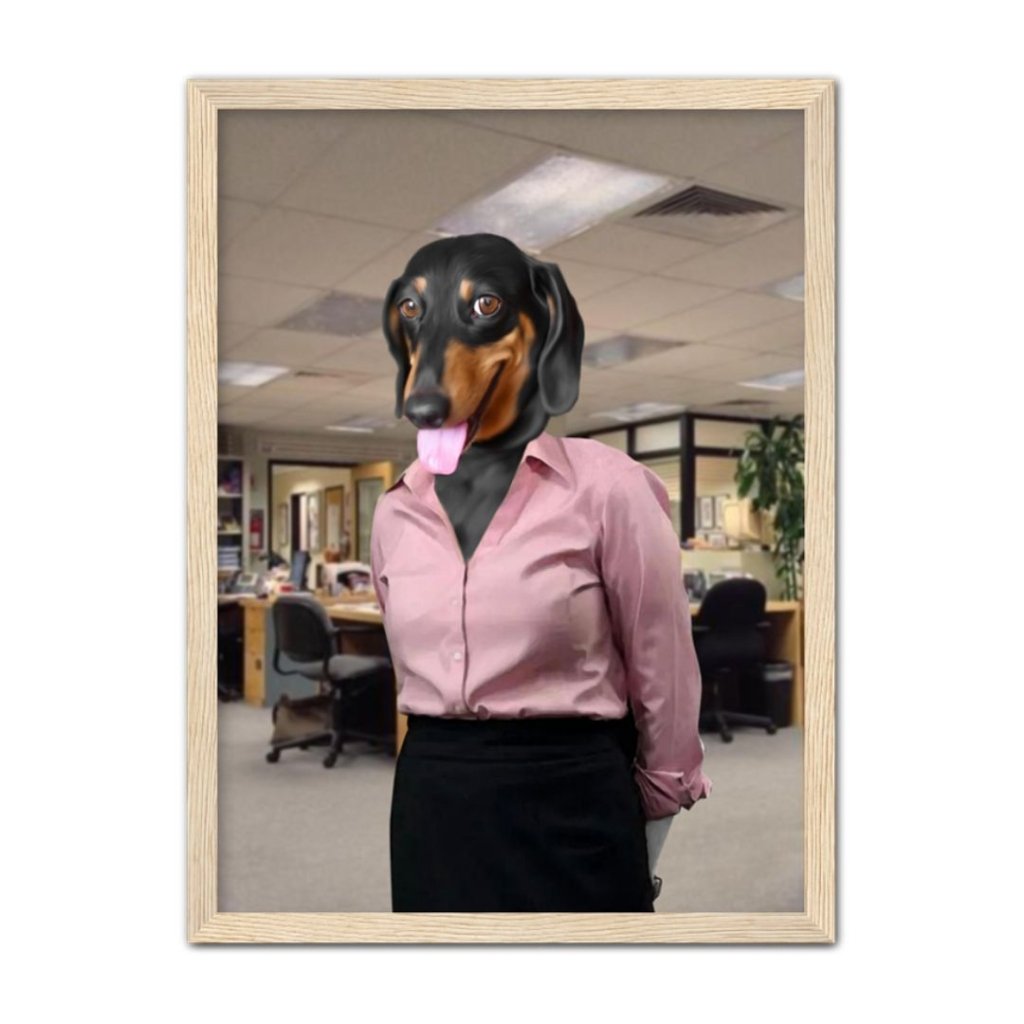 Pet Portraits | The Pam (The Office Inspired): Custom Pet Portrait | Paw & Glory