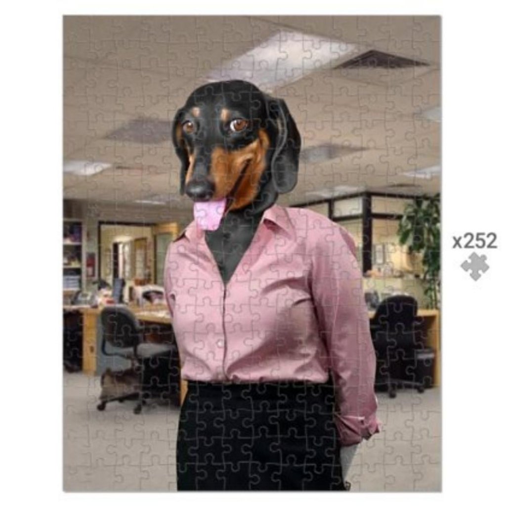 Pet Portraits | The Pam (The Office Inspired): Custom Pet Puzzle | Paw & Glory