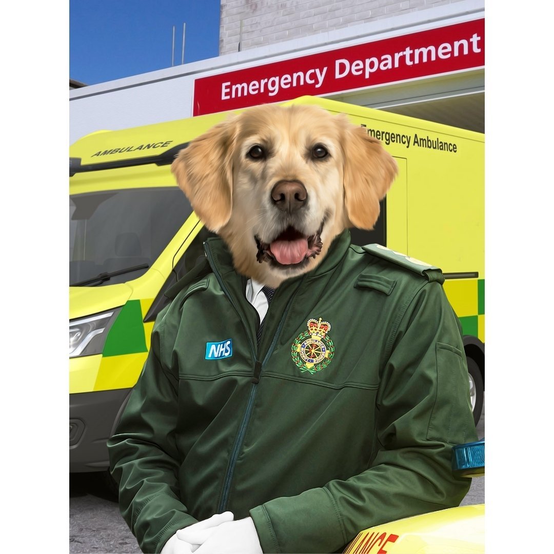 The Paramedic: Custom Digital Download Pet Portrait - Paw & Glory - Dog Portraits - Pet Portraits