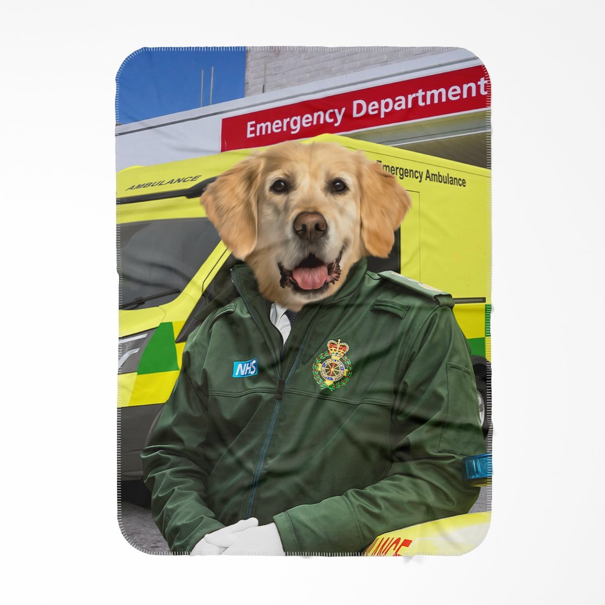 Pet Portraits | The Paramedic: Custom Pet Blanket | Paw & Glory