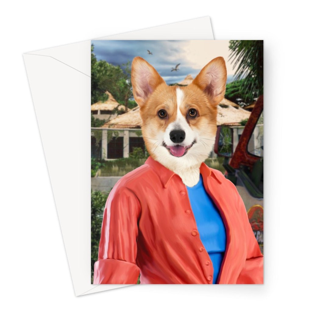 Pet Portraits | The Pawleobotanis (Jurassic Park Inspired): Custom Pet Greeting Card | Paw & Glory