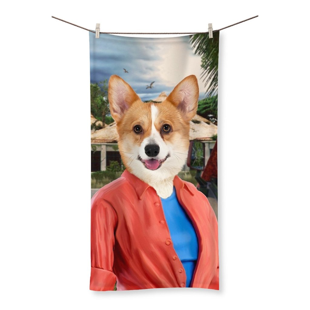 Pet Portraits | The Pawleobotanis (Jurassic Park Inspired): Custom Pet Towel | Paw & Glory