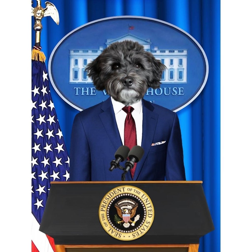 Pet Portraits | The Pawresident: Custom Digital Download Pet Portrait | Paw & Glory