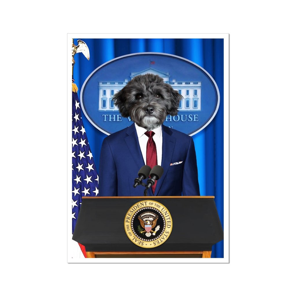 Pet Portraits | The Pawresident: Custom Pet Poster | Paw & Glory