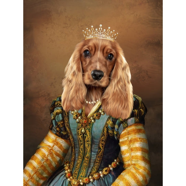 The Pearl Princess: Custom Digital Download Pet Portrait | royal pet portrait | Paw & Glory