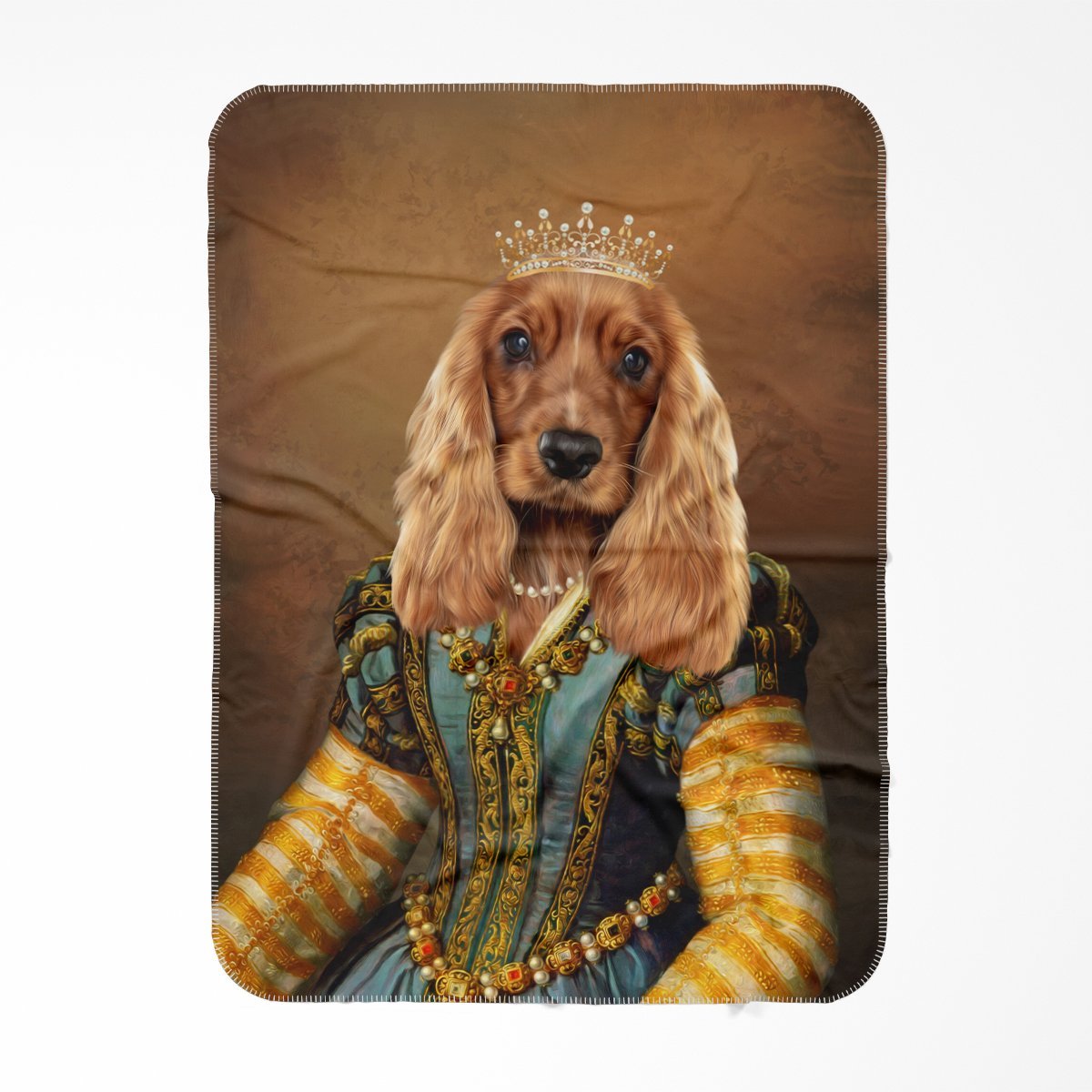 The Pearl Princess: Custom Pet Blanket - Paw & Glory - Dog Portraits - Pet Portraits
