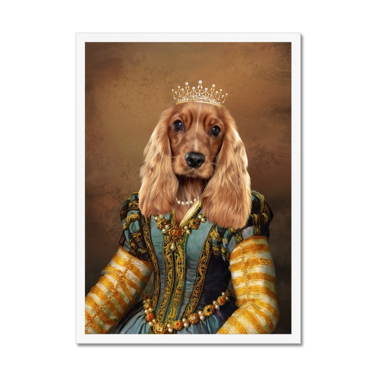 The Pearl Princess: Custom Pet Portrait | royal pet portrait | Paw & Glory