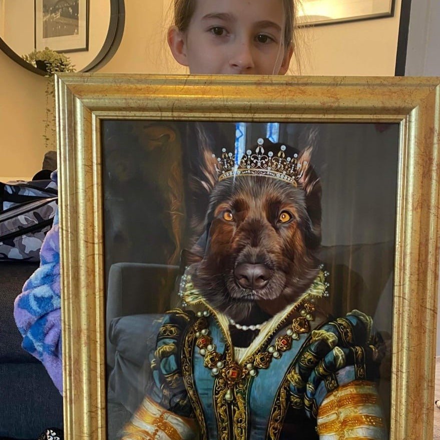 The Pearl Princess: Custom Pet Portrait | royal pet portrait | Paw & Glory