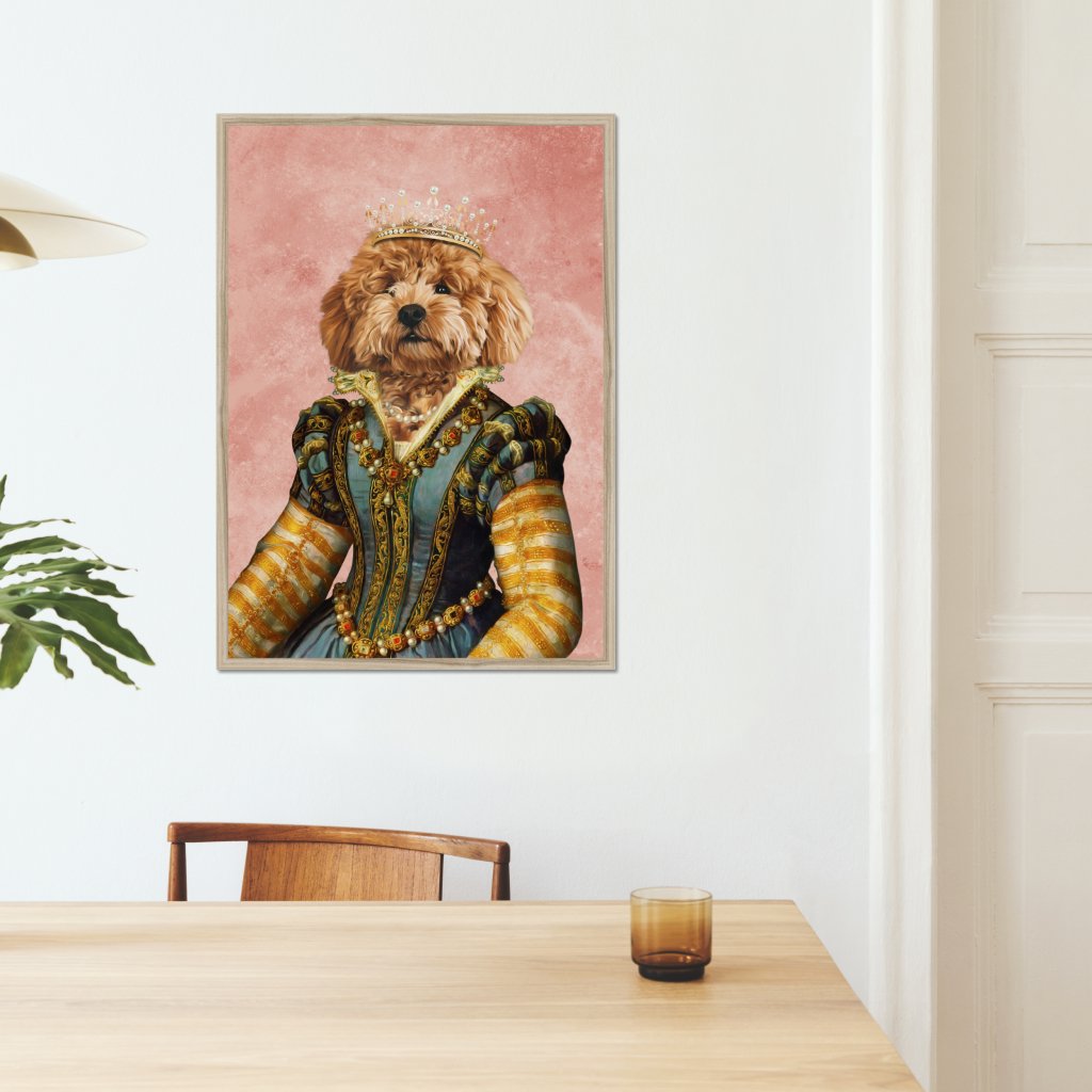 The Pearl Princess: Custom Pet Portrait | royal pet portrait | Paw & Glory
