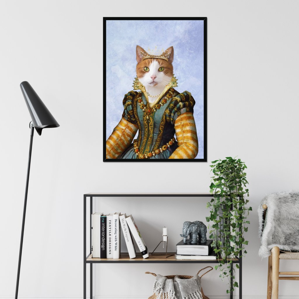 The Pearl Princess: Custom Pet Portrait | royal pet portrait | Paw & Glory