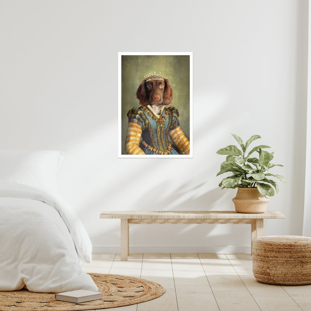 The Pearl Princess: Custom Pet Portrait | royal pet portrait | Paw & Glory