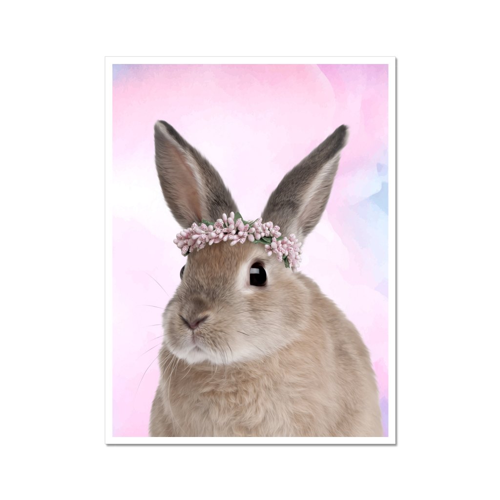 Pet Portraits | The Pink Blossom Crown: Minimalist Pet Poster | Paw & Glory