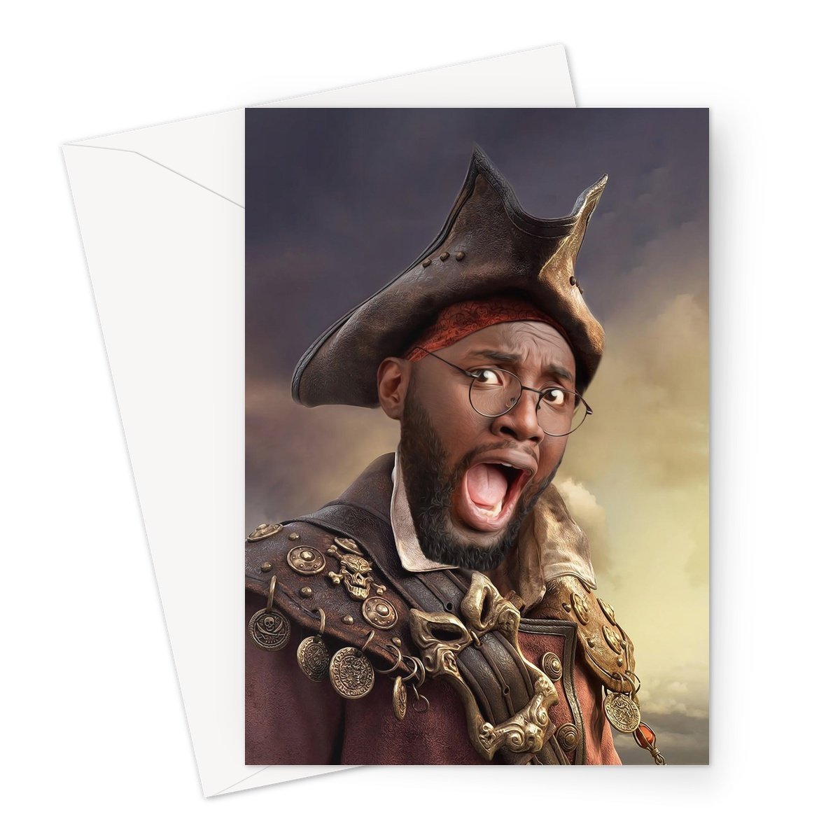 Pet Portraits | The Pirate: Custom Hooman Greeting Card | Paw & Glory