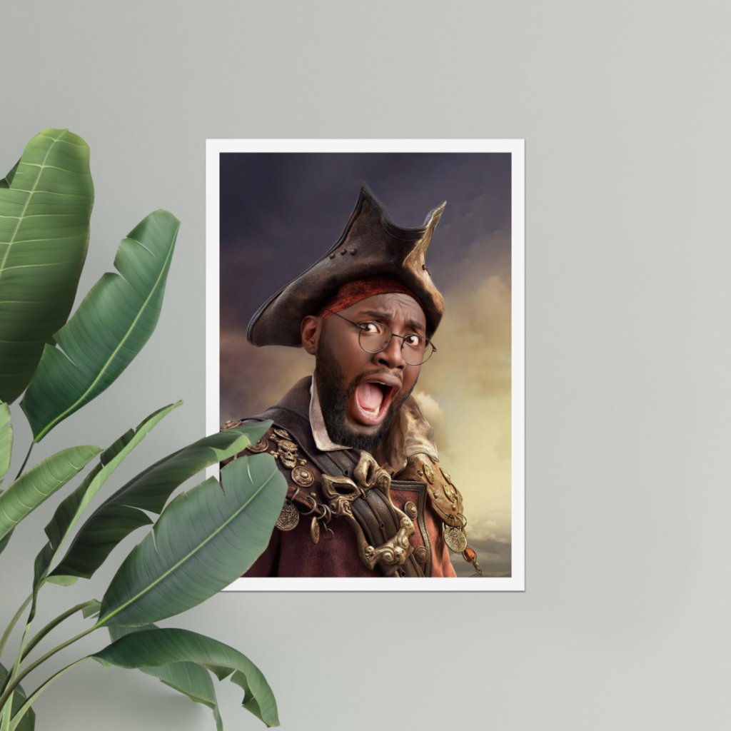 Pet Portraits | The Pirate: Custom Male Poster | Paw & Glory