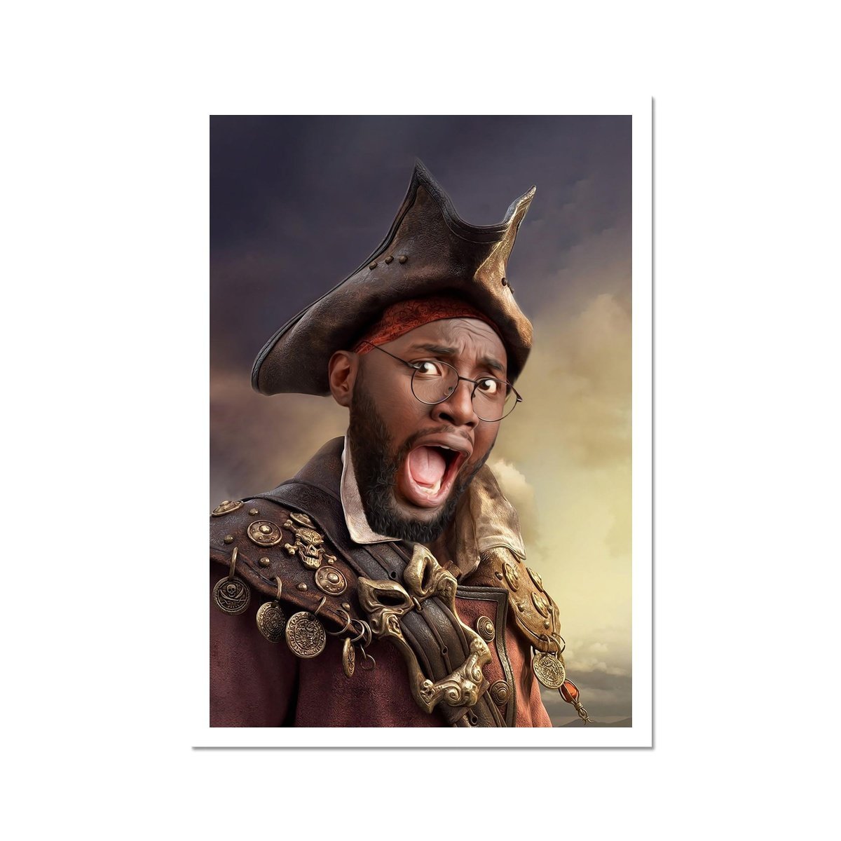 Pet Portraits | The Pirate: Custom Male Poster | Paw & Glory
