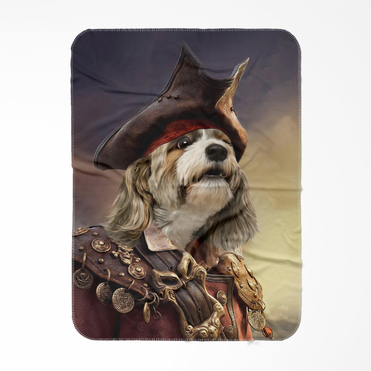 Pet Portraits | The Pirate: Custom Pet Blanket | Paw & Glory