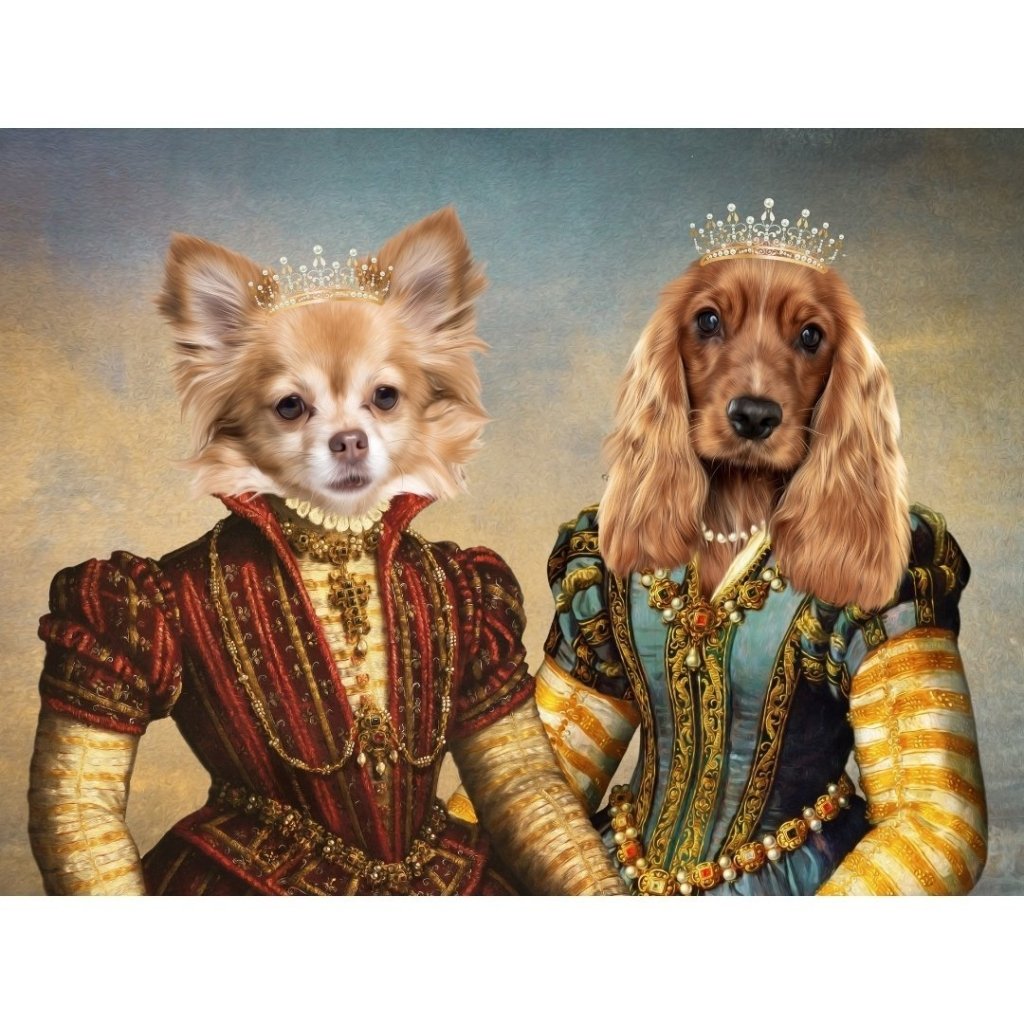 Pet Portraits | The Princesses: Custom Digital Download Pet Portrait | Paw & Glory