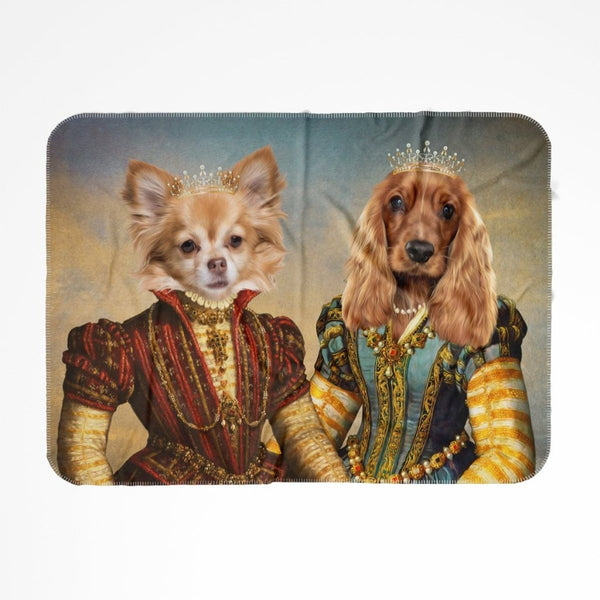 The Princesses: Custom Pet Blanket | royal pet portrait | Paw & Glory