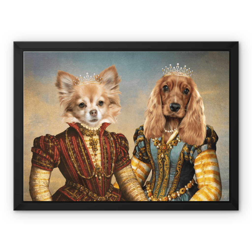 The Princesses: Custom Pet Canvas - Paw & Glory - Dog Portraits - Pet Portraits