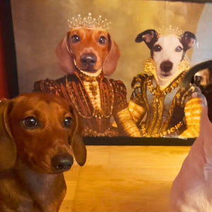 The Princesses: Custom Pet Portrait - Paw & Glory - Dog Portraits - Pet Portraits