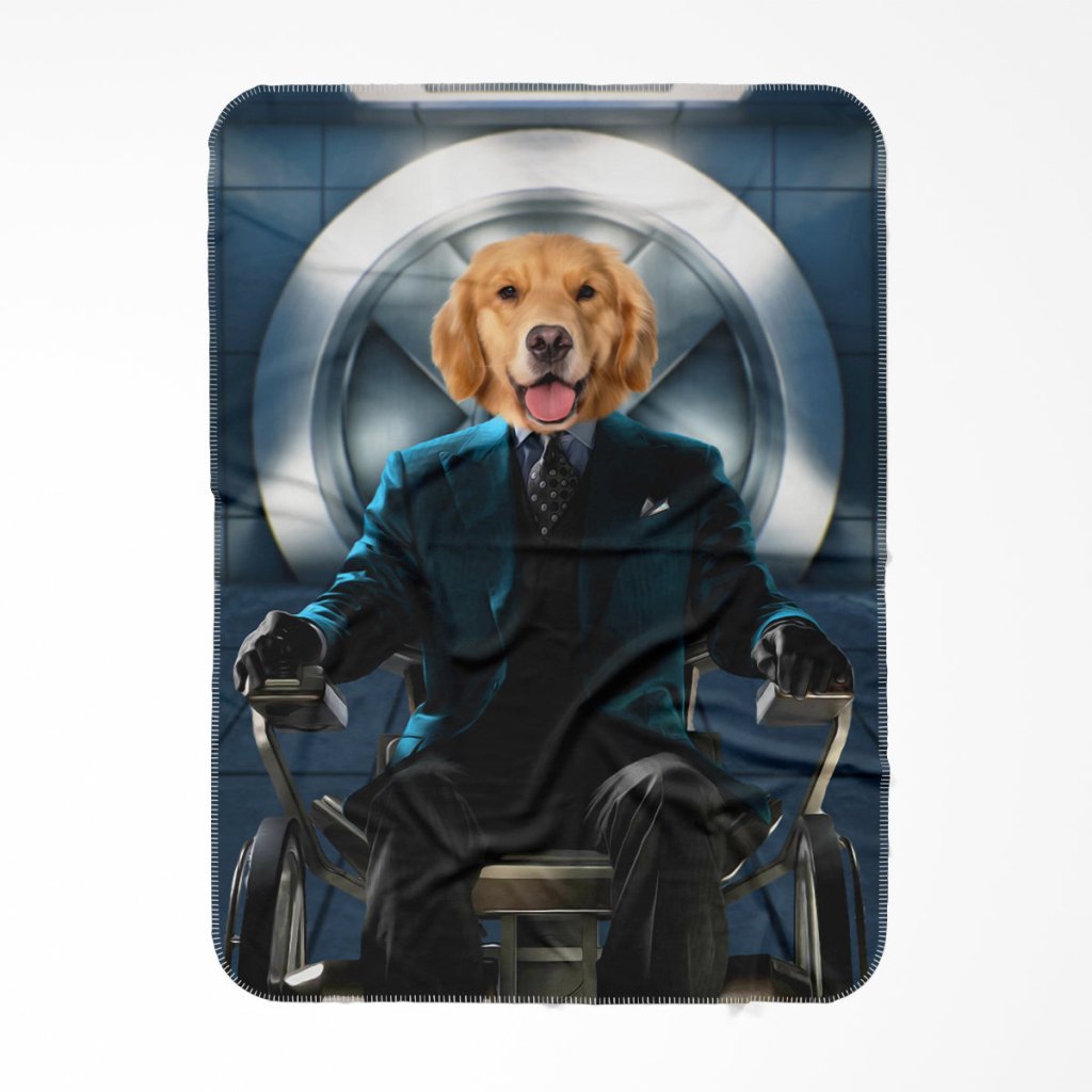 Pet Portraits | The Professor (X-Men Inspired): Custom Pet Blanket | Paw & Glory
