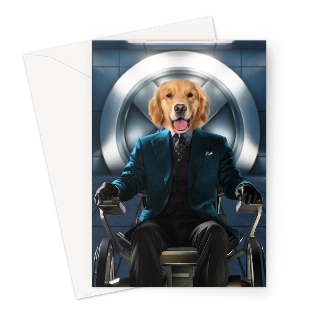 Pet Portraits | The Professor (X-Men Inspired): Custom Pet Greeting Card | Paw & Glory