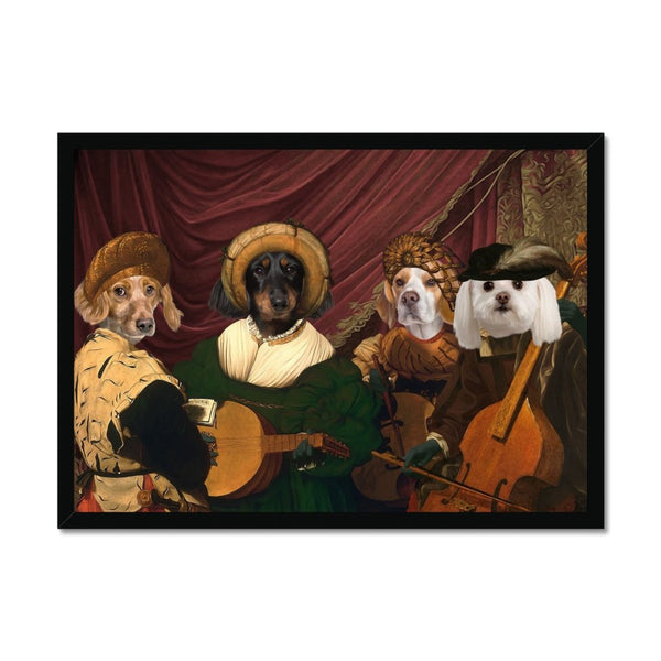 The Quartet: Custom Pet Portrait | framed pet portrait | Paw & Glory