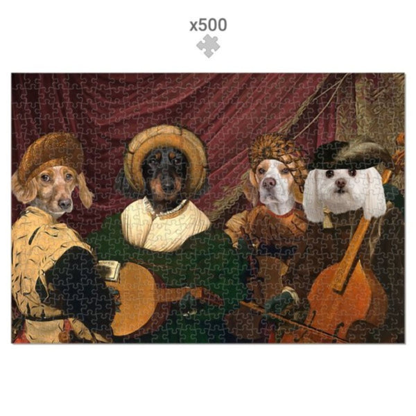 The Quartet: Custom Pet Puzzle | royal pet portrait | Paw & Glory