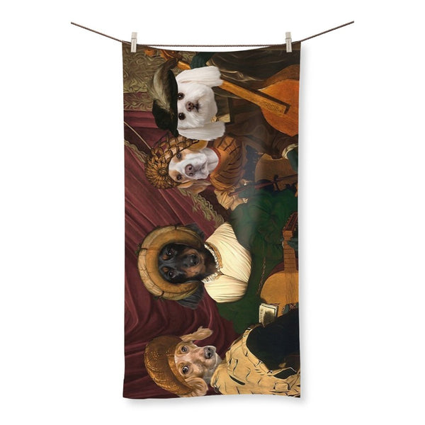 The Quartet: Custom Pet Towel | royal pet portrait | Paw & Glory