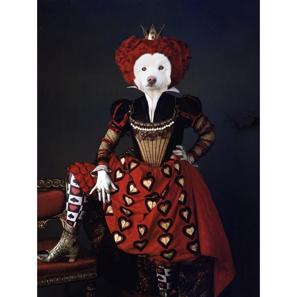 Red Heart Queen Custom Digital Download Pet Portrait | Pet Portrait From Photo | Paw & Glory