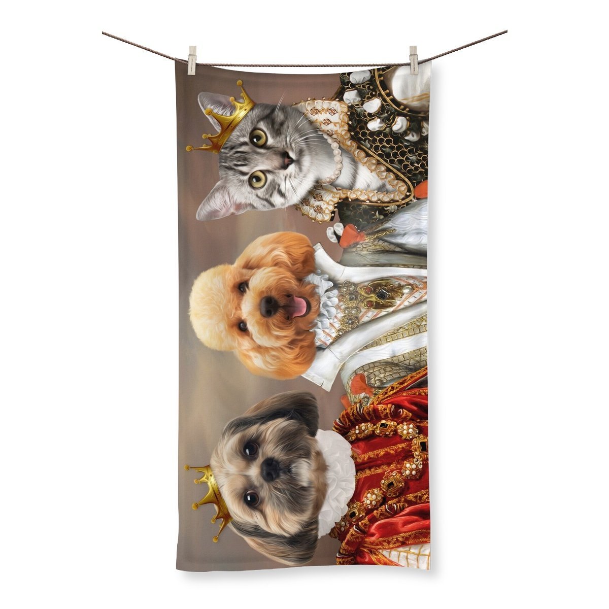 The Queens: Custom Pet Towel - Paw & Glory - Dog Portraits - Pet Portraits