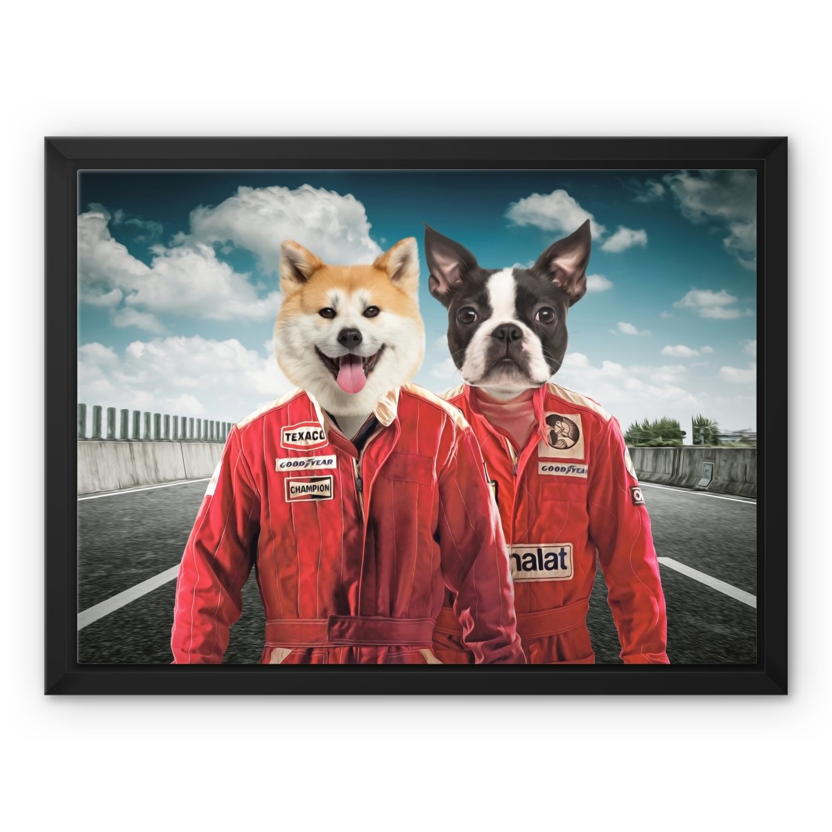Pet Portraits | The Race Car Drivers: Custom Pet Canvas | Paw & Glory