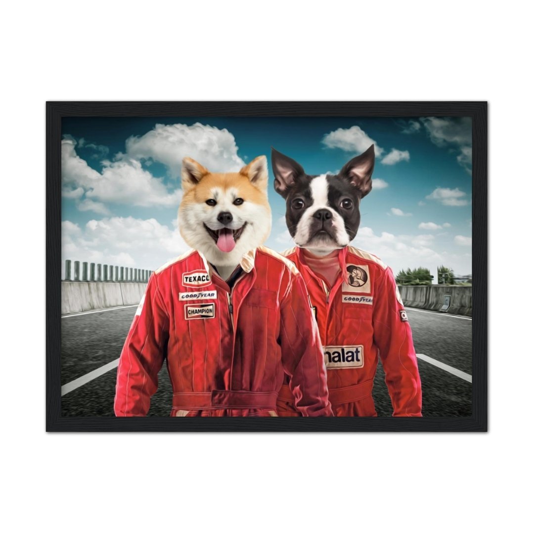 Pet Portraits | The Race Car Drivers: Custom Pet Portrait | Paw & Glory