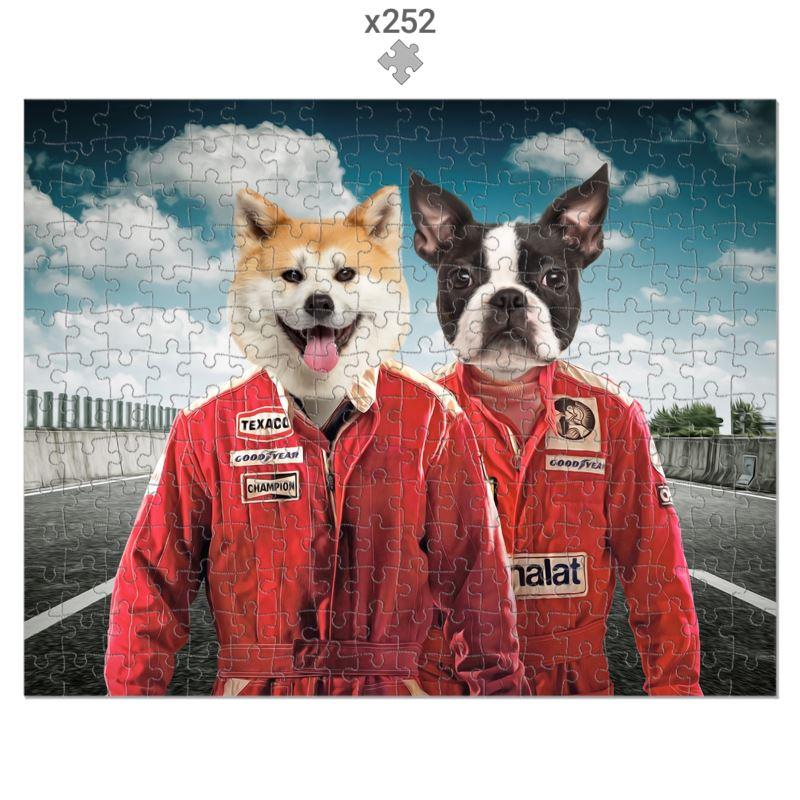 Pet Portraits | The Race Car Drivers: Custom Pet Puzzle | Paw & Glory