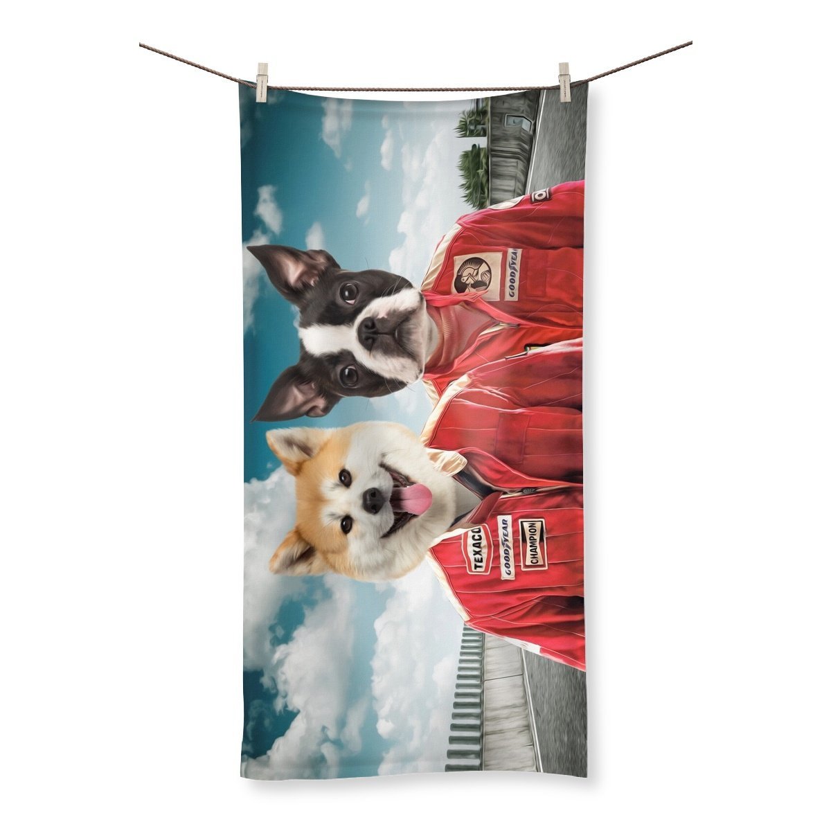 Pet Portraits | The Race Car Drivers: Custom Pet Towel | Paw & Glory