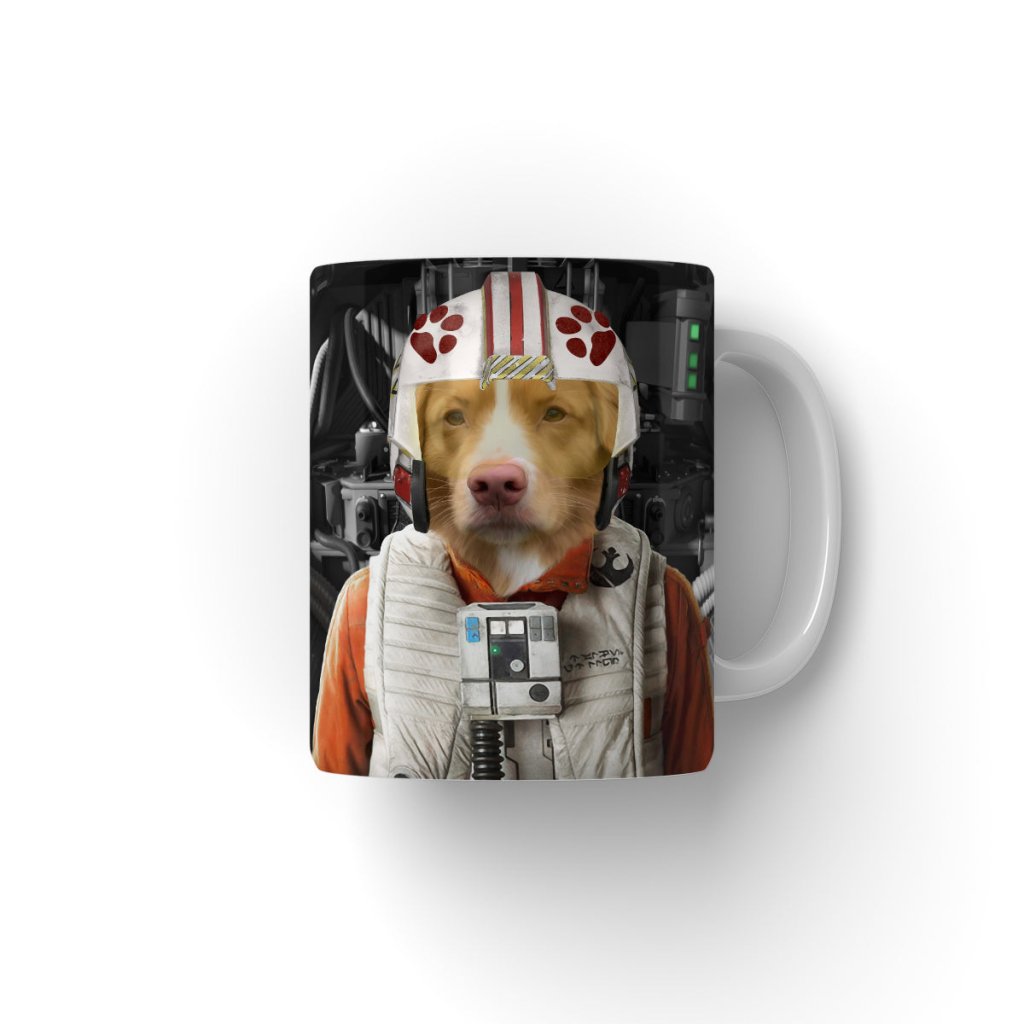 Pet Portraits | The Rebel Pilot (Star Wars Inspired): Custom Pet Coffee Mug | Paw & Glory